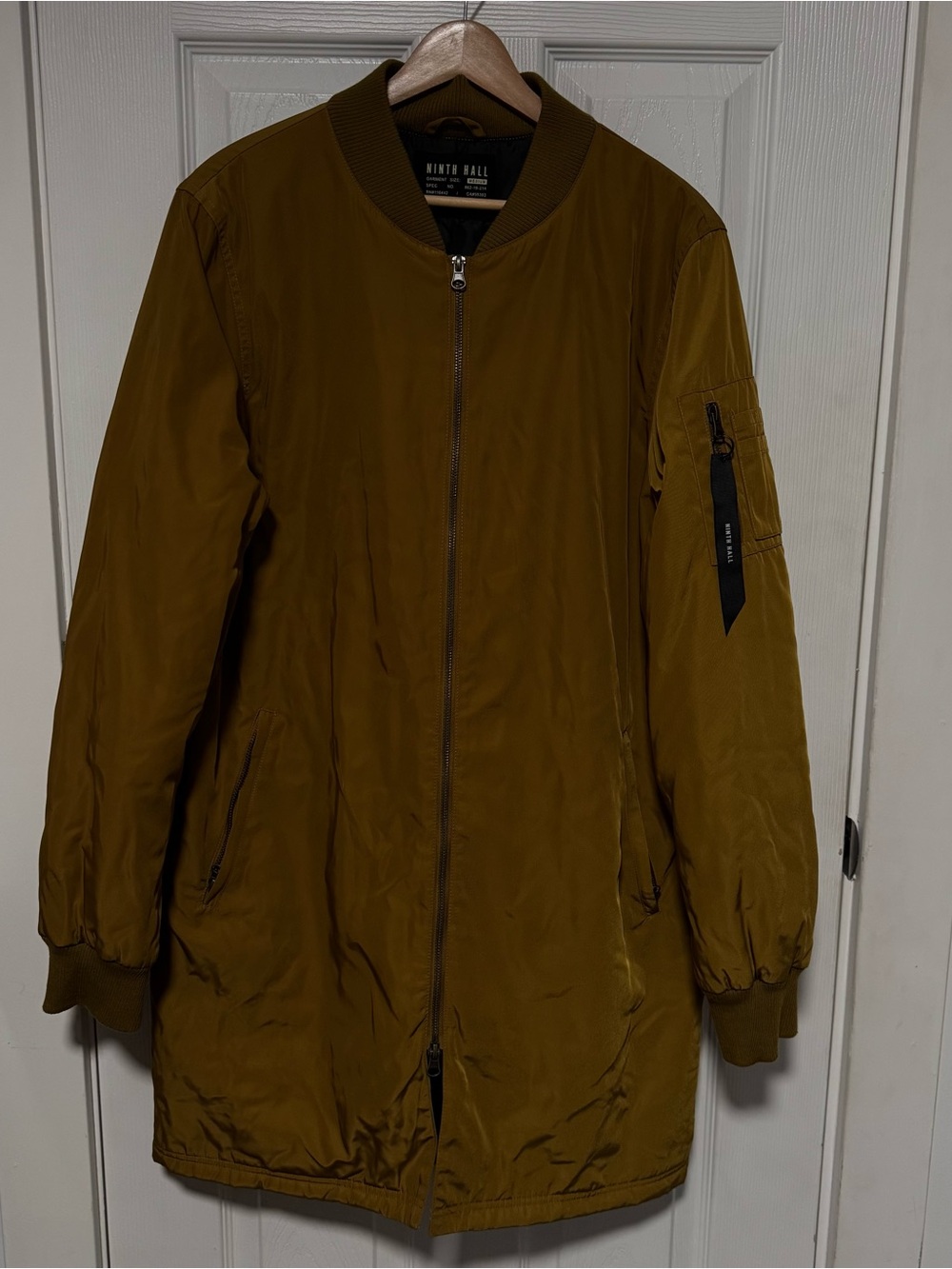 Long Bomber Jacket in Mustard Brown ninth hall Zumiez nwt medium
